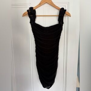 Princess Polly Black Ruched Mini Dress